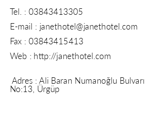 Janet Hotel iletiim bilgileri